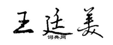 曾慶福王廷美行書個性簽名怎么寫