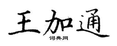 丁謙王加通楷書個性簽名怎么寫