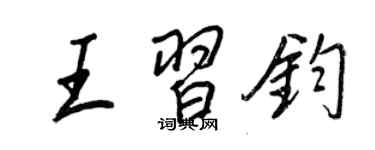 王正良王習鈞行書個性簽名怎么寫