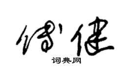 朱錫榮傅健草書個性簽名怎么寫