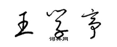 梁錦英王學亭草書個性簽名怎么寫