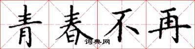 丁謙青春不再楷書怎么寫