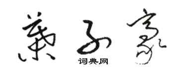 駱恆光葉子豪草書個性簽名怎么寫