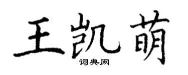 丁謙王凱萌楷書個性簽名怎么寫