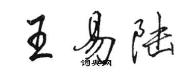 駱恆光王易陸行書個性簽名怎么寫