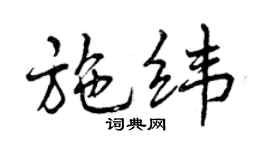 曾慶福施緯行書個性簽名怎么寫