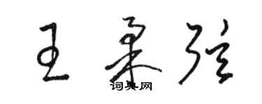 駱恆光王柔弦草書個性簽名怎么寫