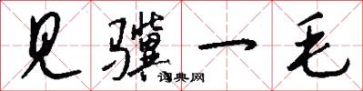 見驥一毛怎么寫好看