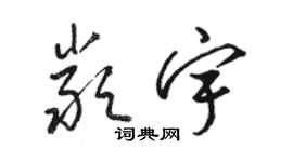 駱恆光嚴宇草書個性簽名怎么寫