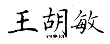 丁謙王胡敏楷書個性簽名怎么寫