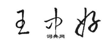 駱恆光王中好草書個性簽名怎么寫