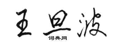 駱恆光王旦波行書個性簽名怎么寫