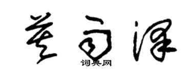 朱錫榮莫雨澤草書個性簽名怎么寫