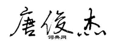 曾慶福唐俊傑行書個性簽名怎么寫