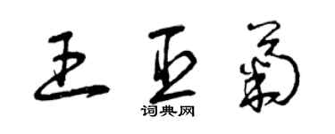 曾慶福王臣菊草書個性簽名怎么寫