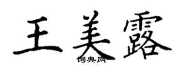 丁謙王美露楷書個性簽名怎么寫