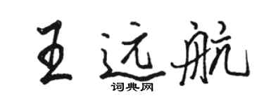 駱恆光王遠航行書個性簽名怎么寫