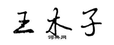 曾慶福王木子行書個性簽名怎么寫