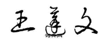 曾慶福王蓬文草書個性簽名怎么寫