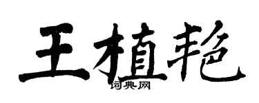 翁闓運王植艷楷書個性簽名怎么寫