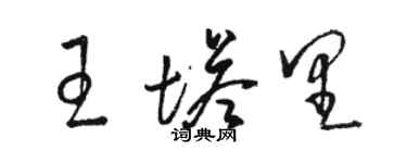 駱恆光王塔里草書個性簽名怎么寫