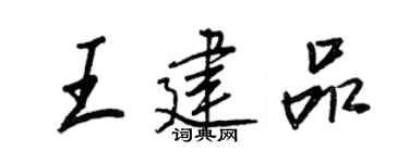 王正良王建品行書個性簽名怎么寫