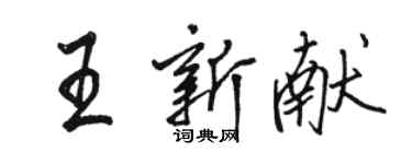 駱恆光王新獻行書個性簽名怎么寫
