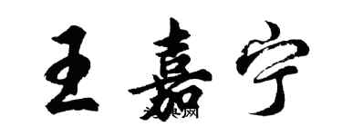 胡問遂王嘉寧行書個性簽名怎么寫