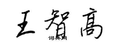 王正良王智高行書個性簽名怎么寫