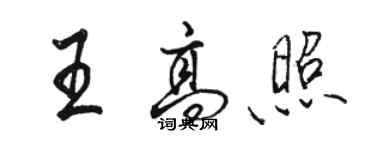 駱恆光王高照行書個性簽名怎么寫