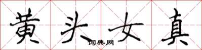 侯登峰黃頭女真楷書怎么寫