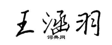 王正良王涵羽行書個性簽名怎么寫