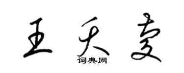 梁錦英王夭慶草書個性簽名怎么寫