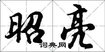 胡問遂昭亮行書怎么寫