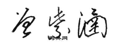 駱恆光曾紫涵草書個性簽名怎么寫