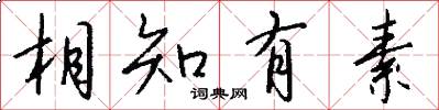 相知有素怎么寫好看