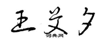 曾慶福王艾夕草書個性簽名怎么寫