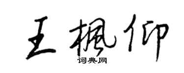 王正良王楓仰行書個性簽名怎么寫