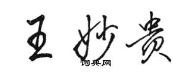 駱恆光王妙貴行書個性簽名怎么寫