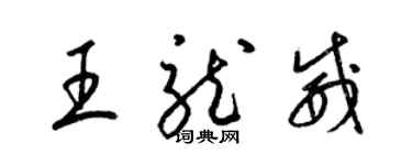 梁錦英王龍威草書個性簽名怎么寫