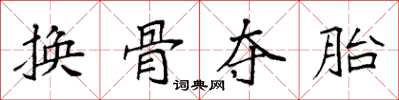 袁強換骨奪胎楷書怎么寫