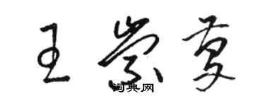 駱恆光王崇慶草書個性簽名怎么寫