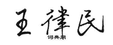 駱恆光王律民行書個性簽名怎么寫
