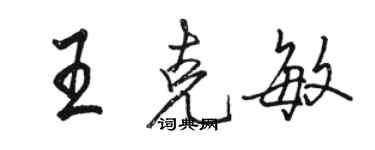 駱恆光王克敏行書個性簽名怎么寫