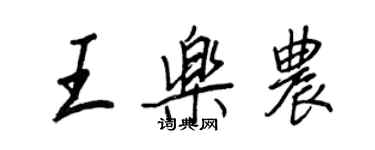 王正良王樂農行書個性簽名怎么寫