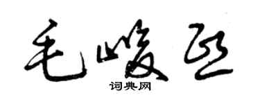 曾慶福毛峻熙草書個性簽名怎么寫