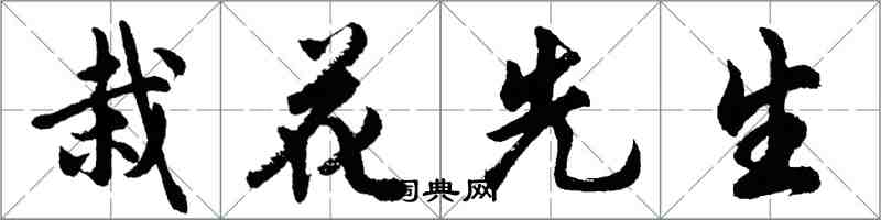 胡問遂栽花先生行書怎么寫