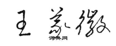 駱恆光王義徽草書個性簽名怎么寫