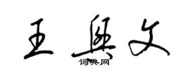 梁錦英王興文草書個性簽名怎么寫