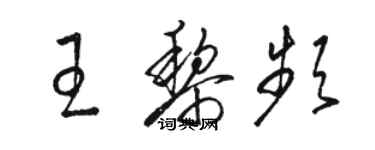 駱恆光王黎頻草書個性簽名怎么寫